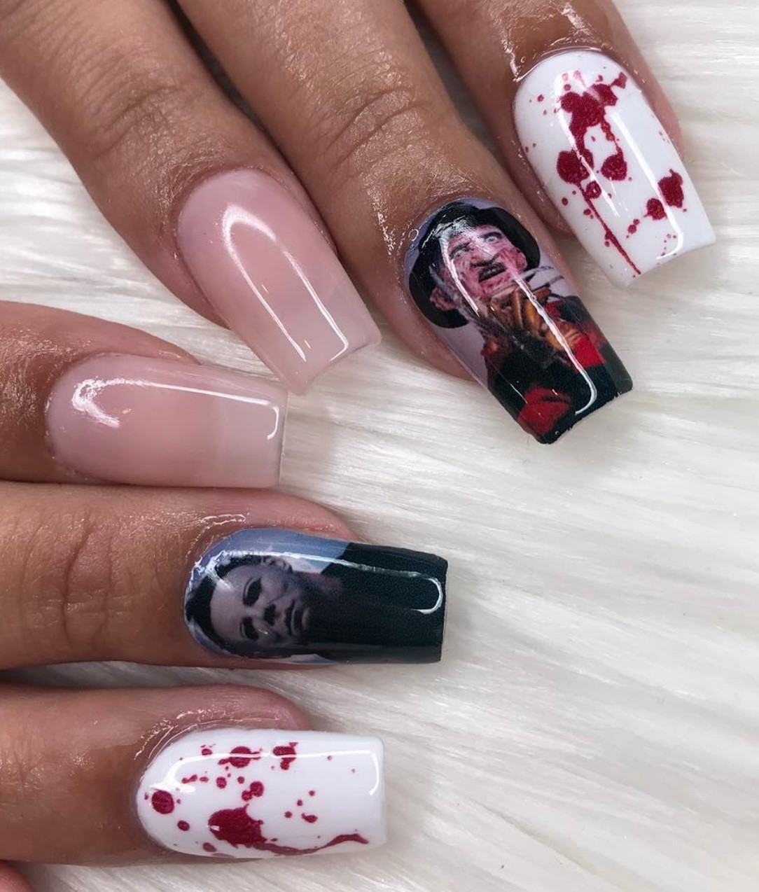 Chucky Freddy Jason Halloween cartoon Nail decals Horror movie Nail art kit DIY