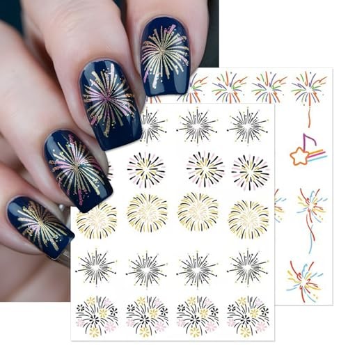 12 Sheets Firework Nail Decals – Water Transfer – Water Transfer