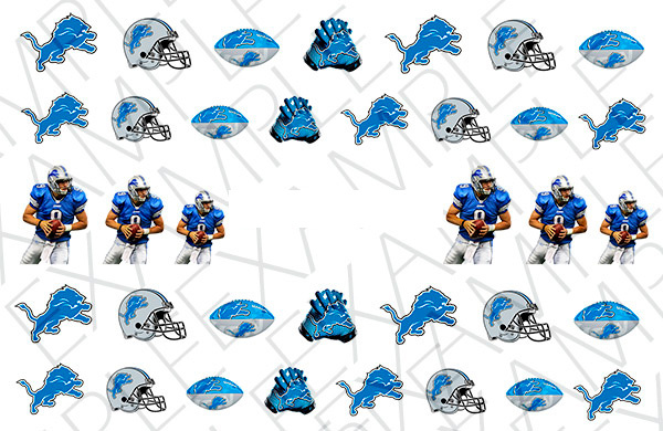 Detroit Lions Nail Art Stickers Transfers Decals Set of 36 – A1354