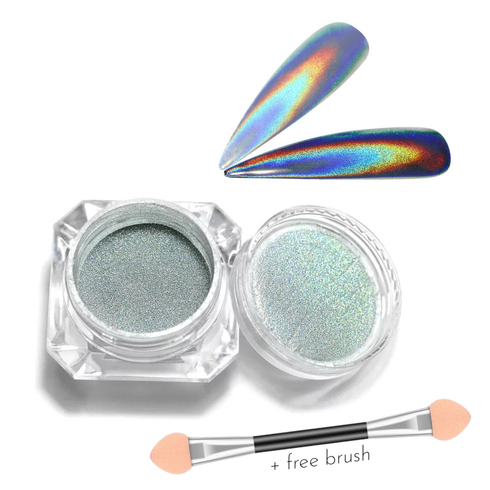 Holographic Nail Chrome Rainbow Powder Unicorn Pot Shiny DIY Pigment Nails 15μm