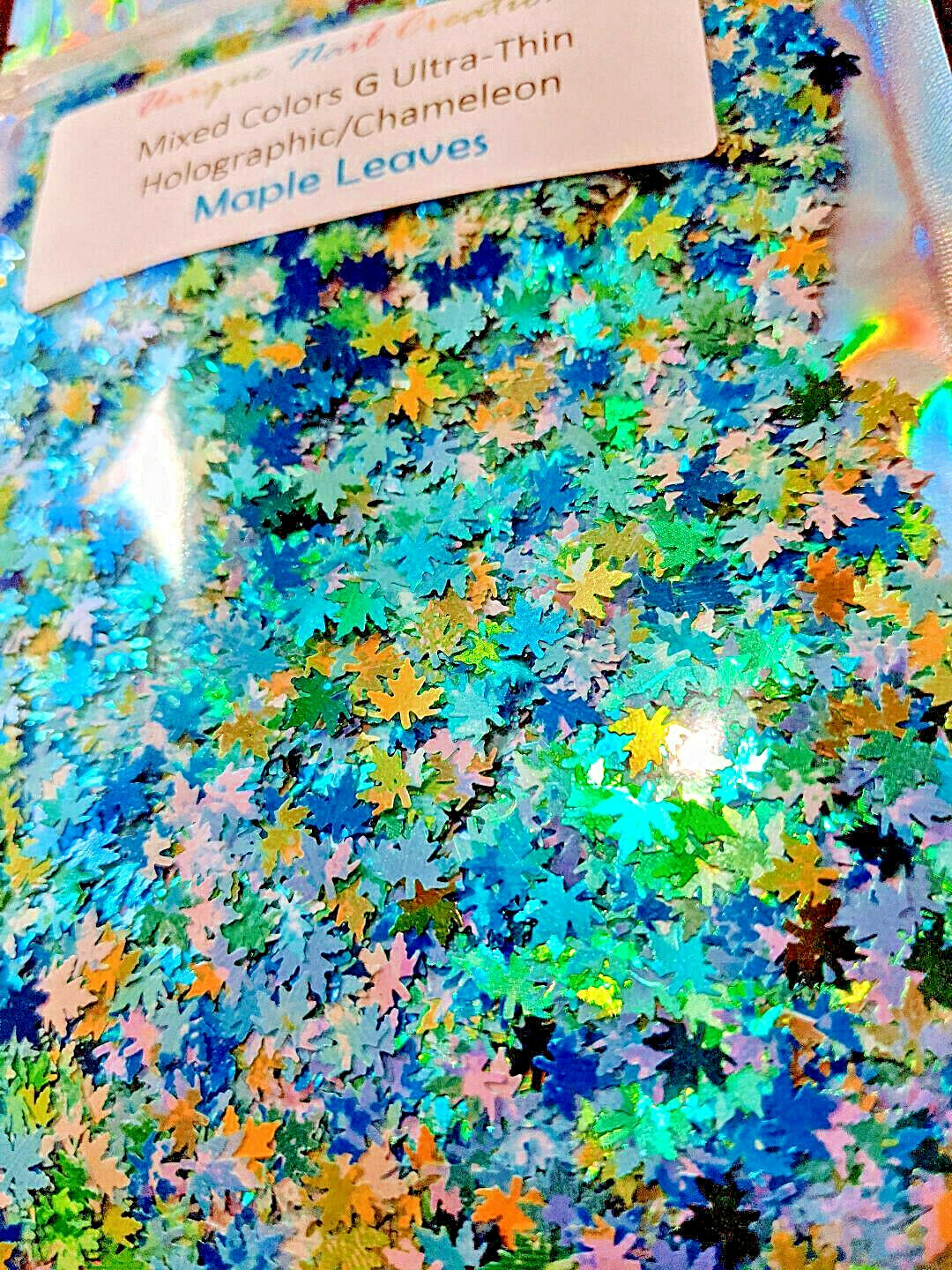 LargeBag Mix MAPLE LEAVES G Shape Glitter~Nail•Acrylic•Gel•Body Art•Face•Festiva