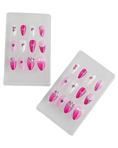 Classic Barbie Press on Nails Halloween Cute Pink Movie Accessory NEW