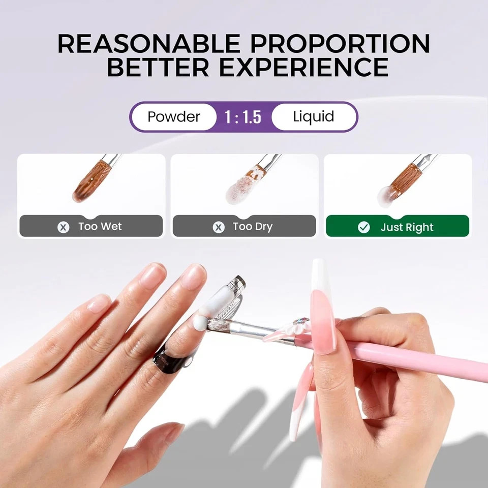 VANSISOS Acrylic Nail Kit: 30g Clear Acrylic Powder and 75ml Liquid Set with..
