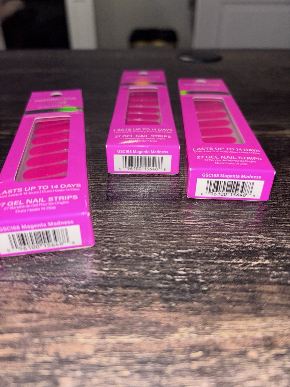 3 Dashing Diva Glaze Color Gel Nail Strips LED Semi-Cured Color Magenta Madness