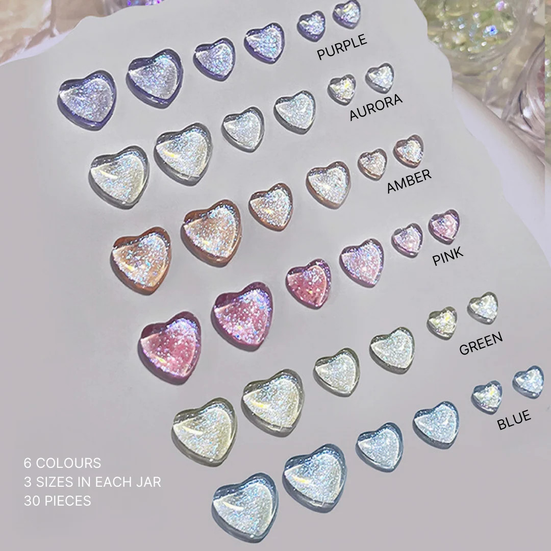 Glitter Heart Gems