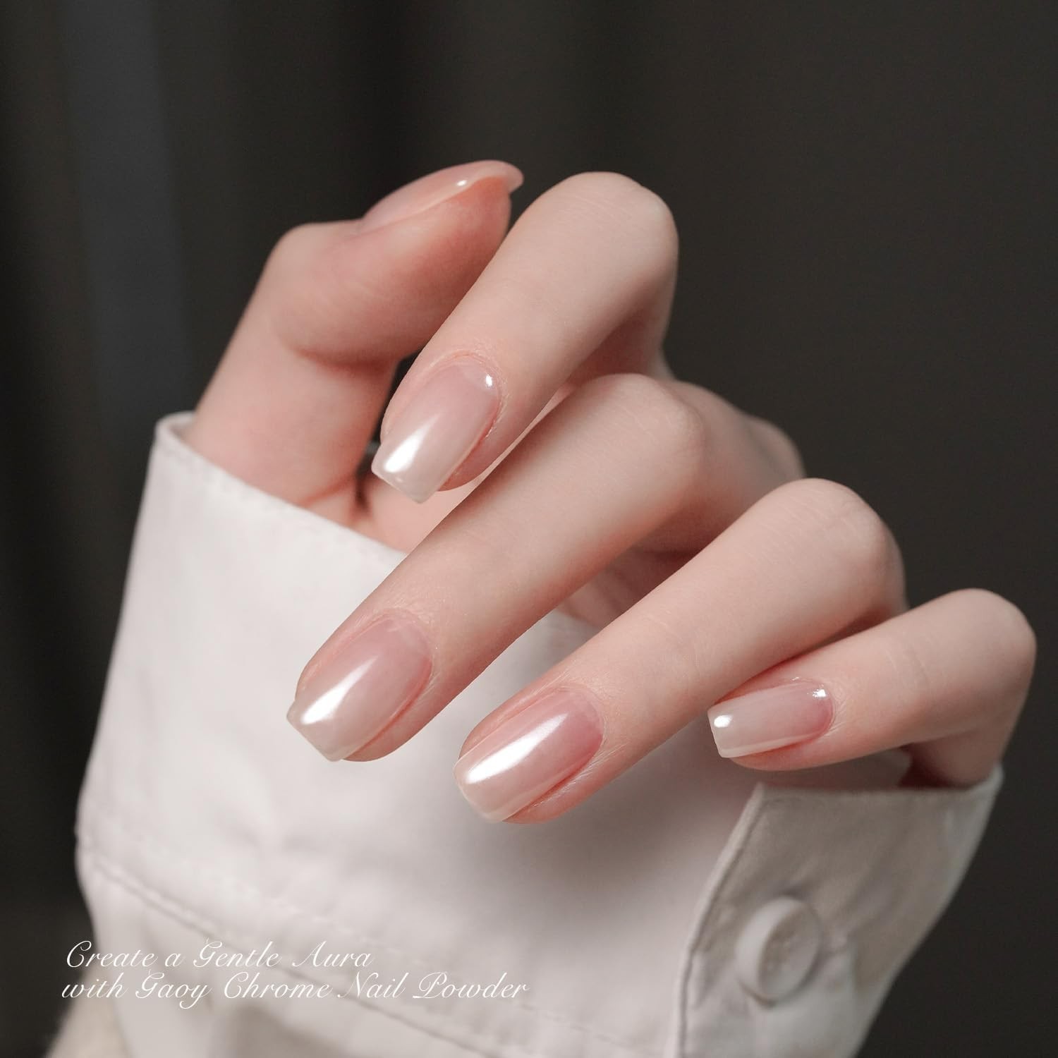 Lustrous White Pearl Chrome Nail Powder – Mirror Effect for Stunning Nails