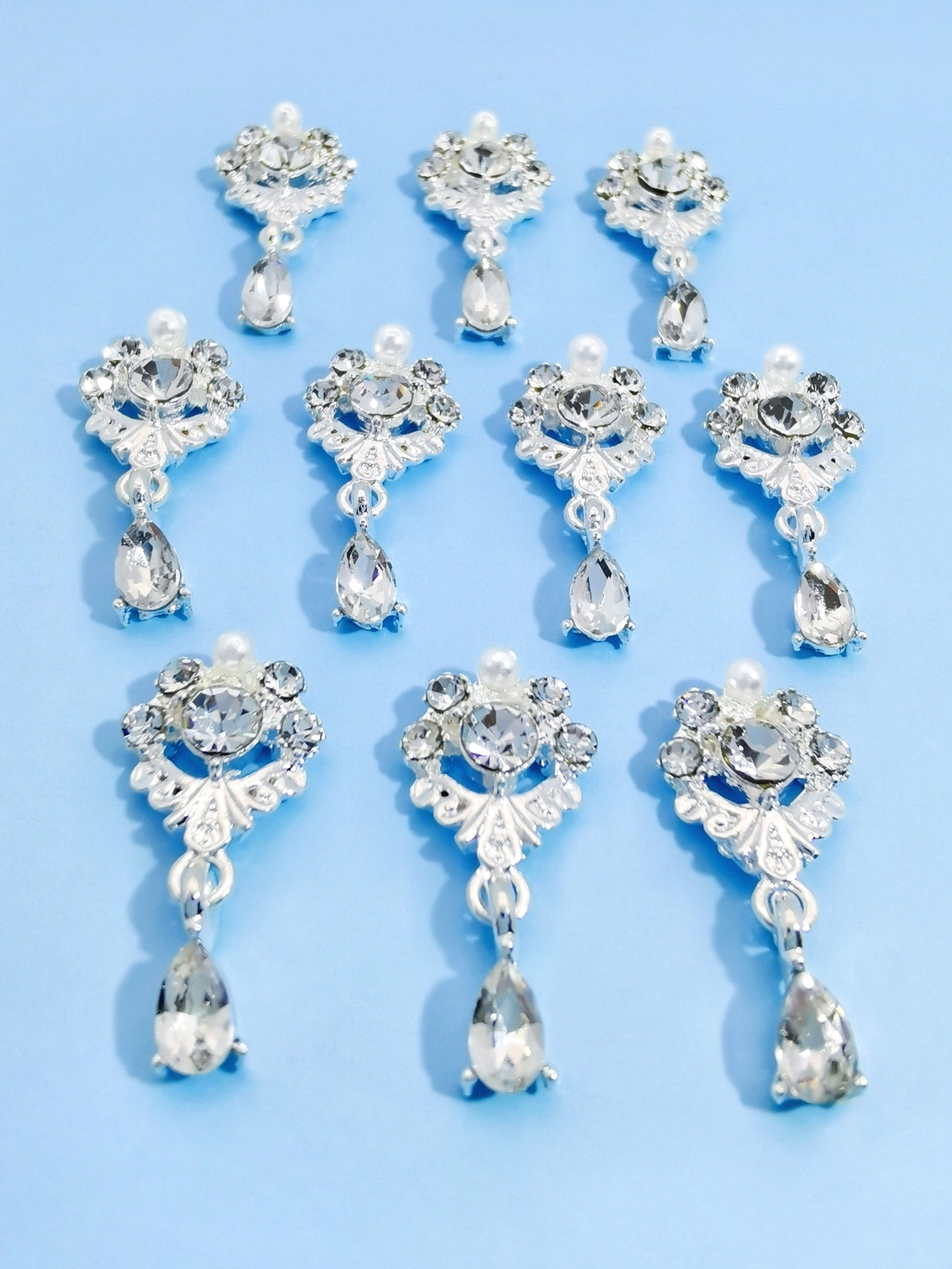 10pcs Alloy Water Drop Shaped Tassel Nail Art Decoration Nail Art Charms