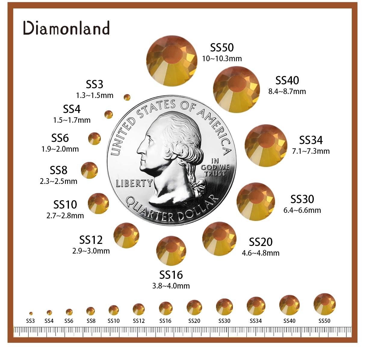 Diamonland Flatback Glass Crystal Rhinestones Rounds Gems for Bedazzling Nail…