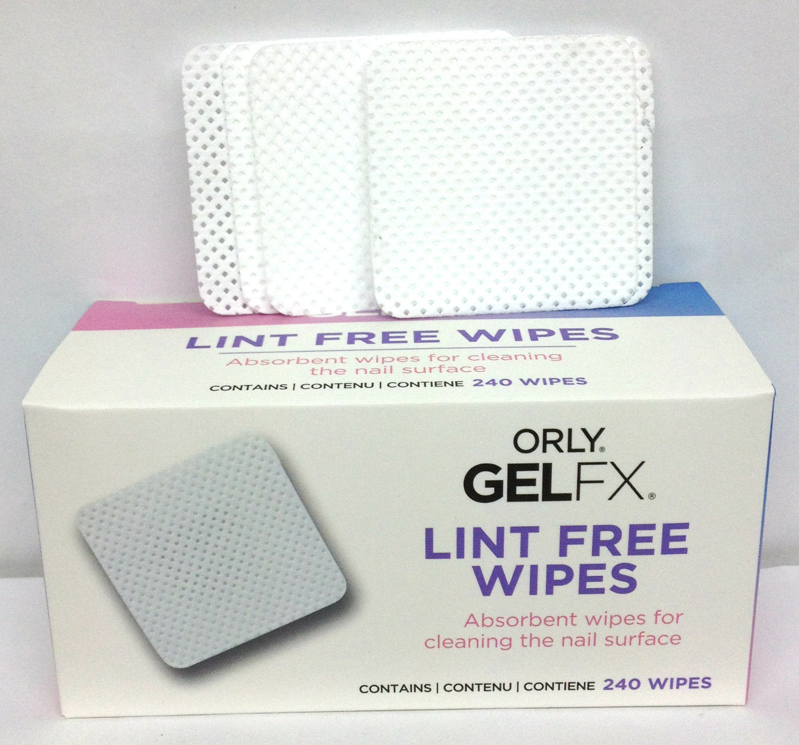 ORLY GELFX Nail – LINT FREE WIPES – 240 Wipes/Pack #33523