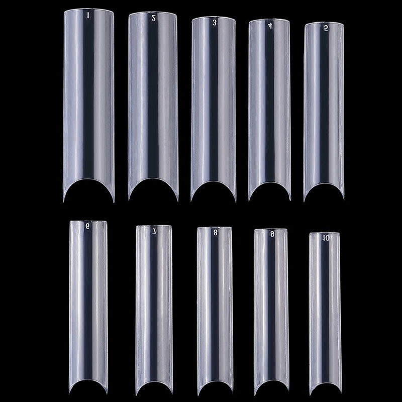 200Pcs XXL C Curve Nail Tips Extra Long Square Fake Nails Half Cover False Nail