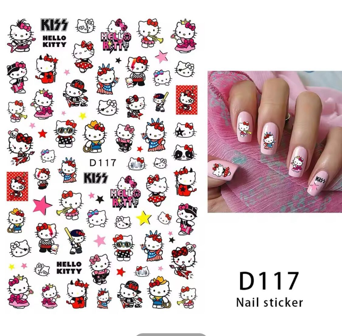 NAIL art 3 sheets HELLO KITTY + US SELLER Free Shipping