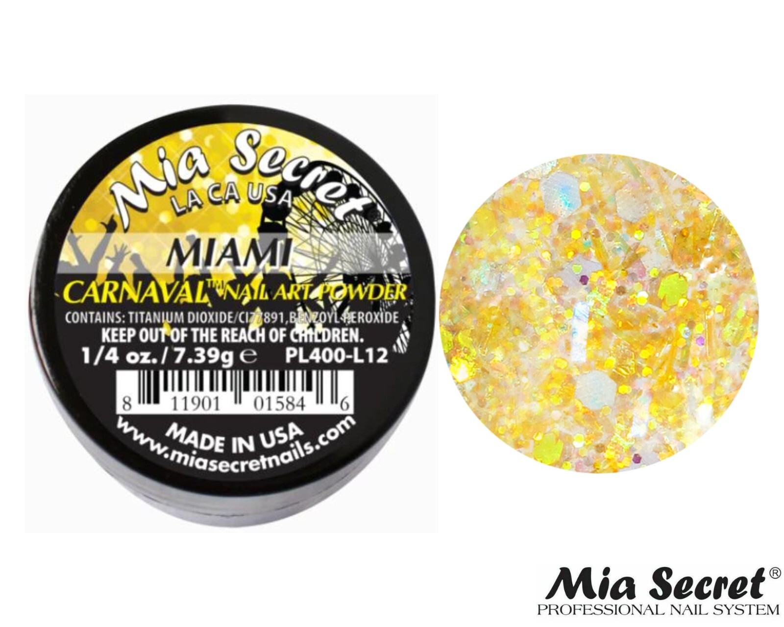 Mia Secret Nail Art Powder Carnaval Collection (MIAMI) 1/4oz
