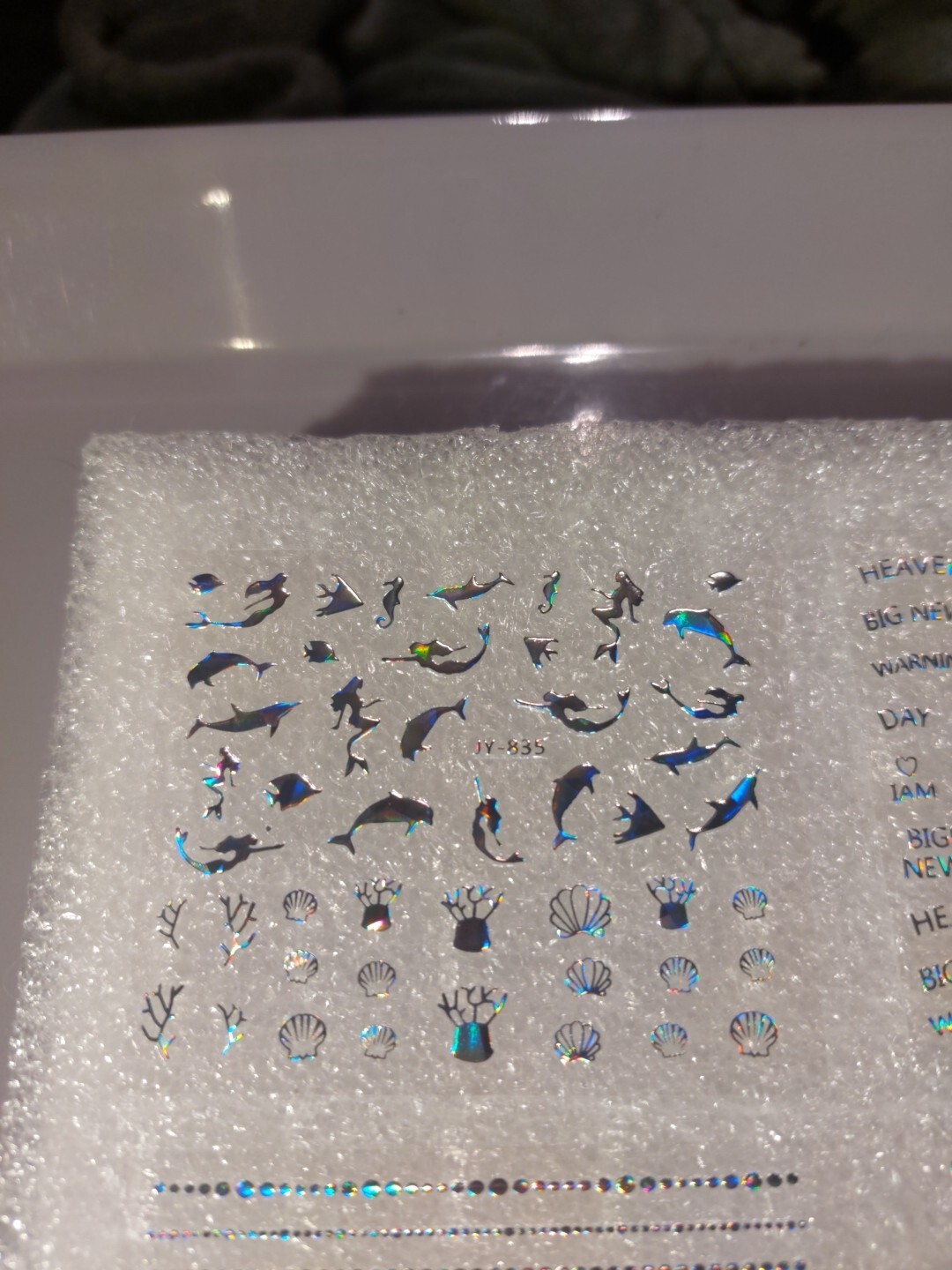 6 X Small Sheets Of Silver Nail Art Stickers (Dn297) New