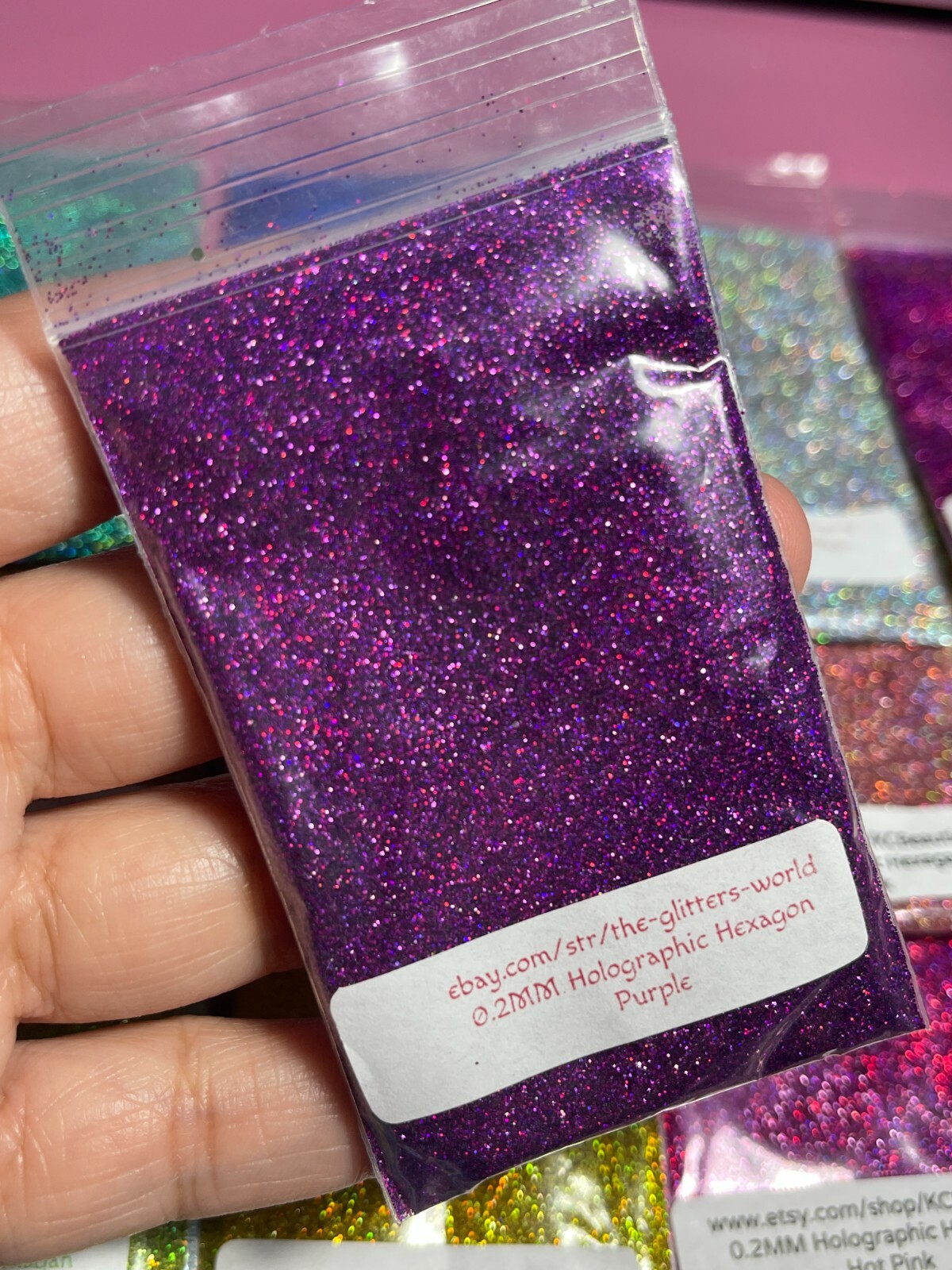 0.2MM Holographic Hexagon fine glitter You Choose Color Nail Art USA