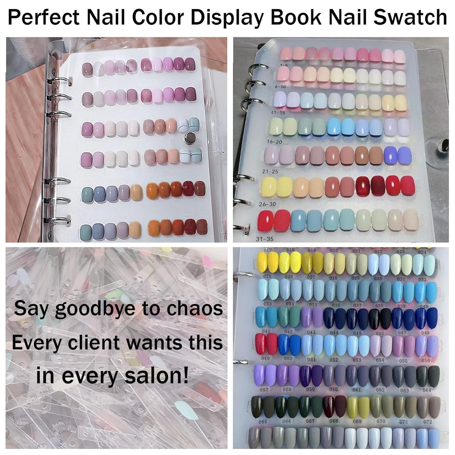 Press On Nail Organizer Book 10 PCS Empty Clear Nail Storage Display Case with
