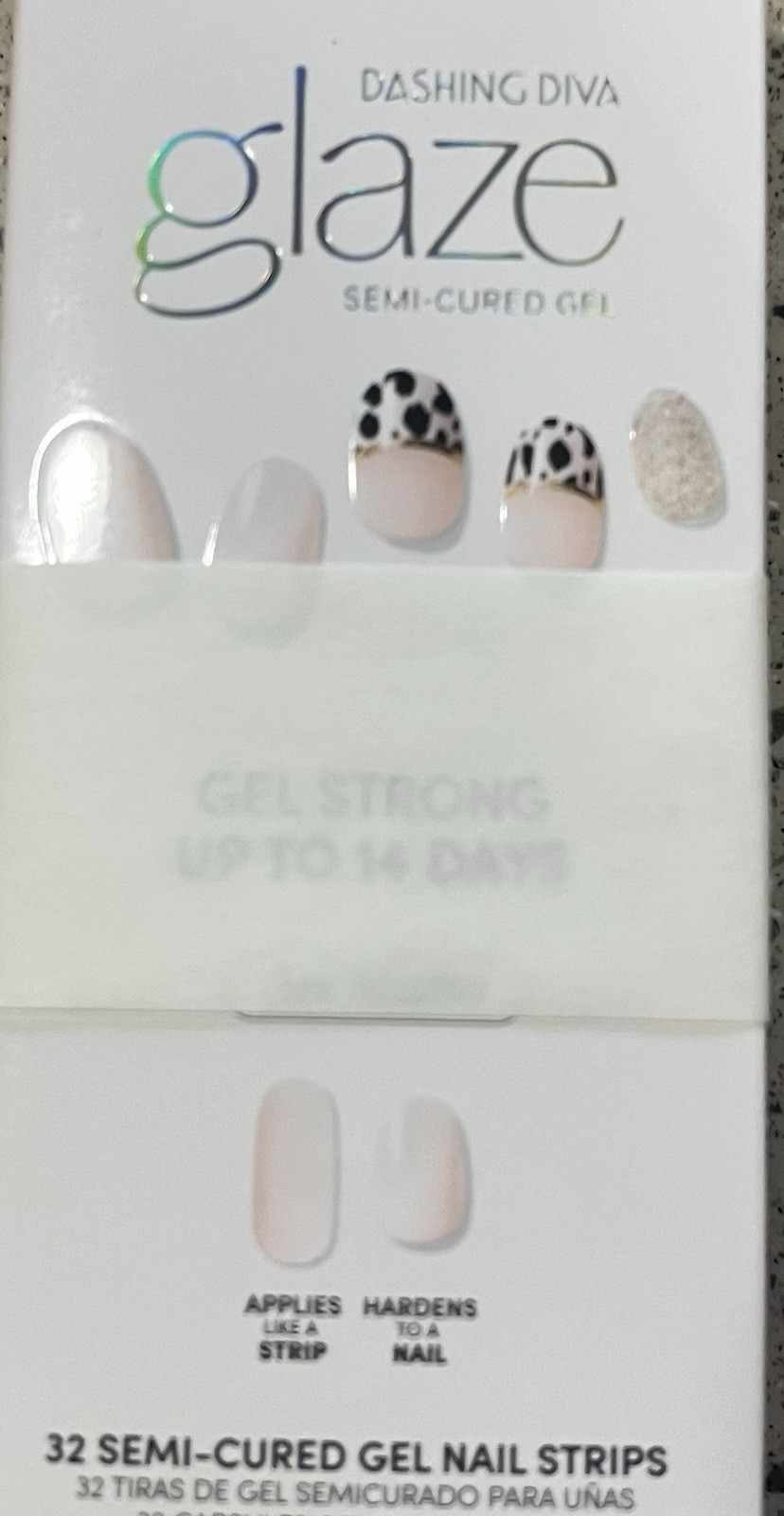 3 Pack Dashing Diva Glaze Semi-Cured Gel Nail Strips Lot of 3 32 Count in Each
