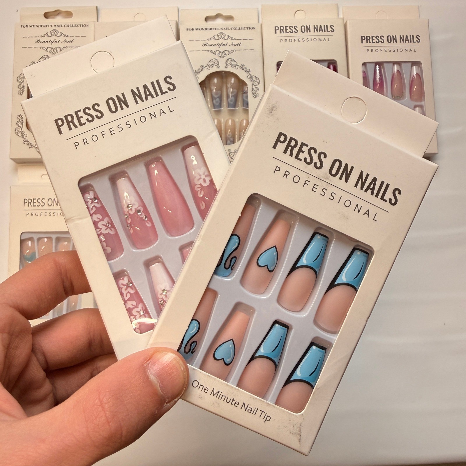 Lot of 10 Pack of 24 New False Press On Nails Assorted Designs and Colors №N2
