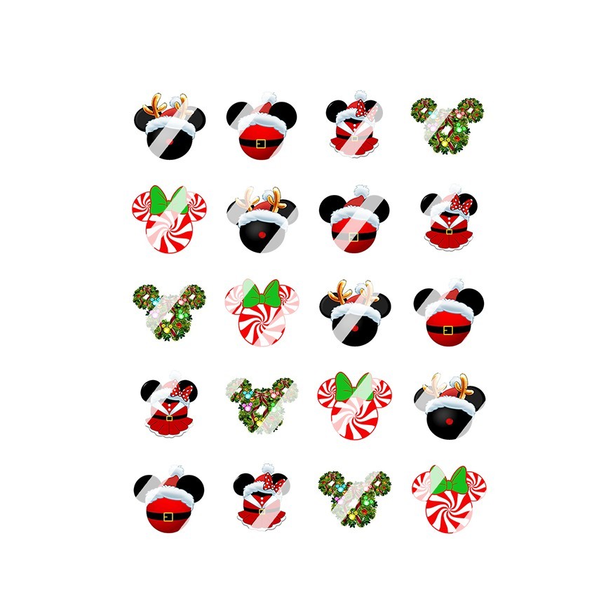 Christmas Mickey Minnie Design #4 Nail Art Decals – Waterslide Nail Decals