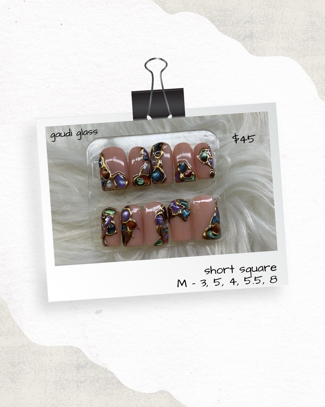 Custom Gel Press-On Nails Handmade 10-Piece