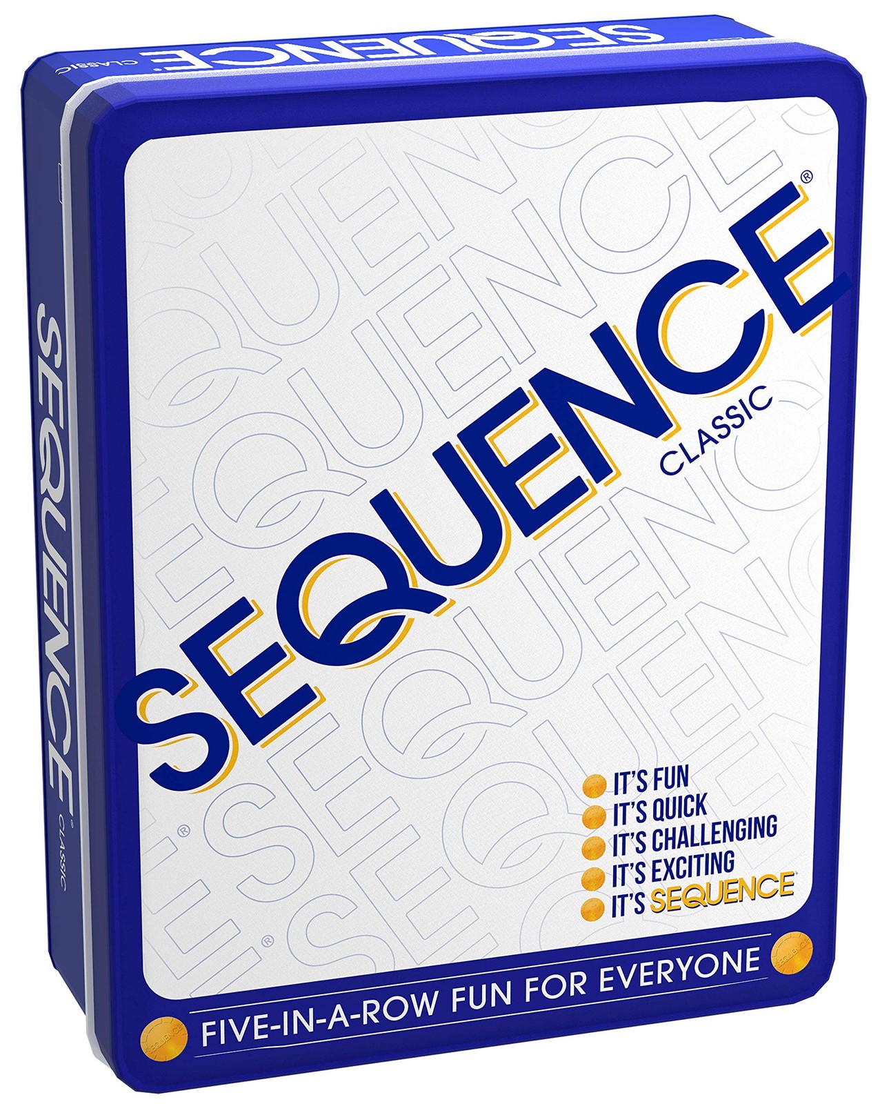 Sequence in a Tin – Five-in-a-Row Fun for Everyone by 2 – 12 PLAYERS, White