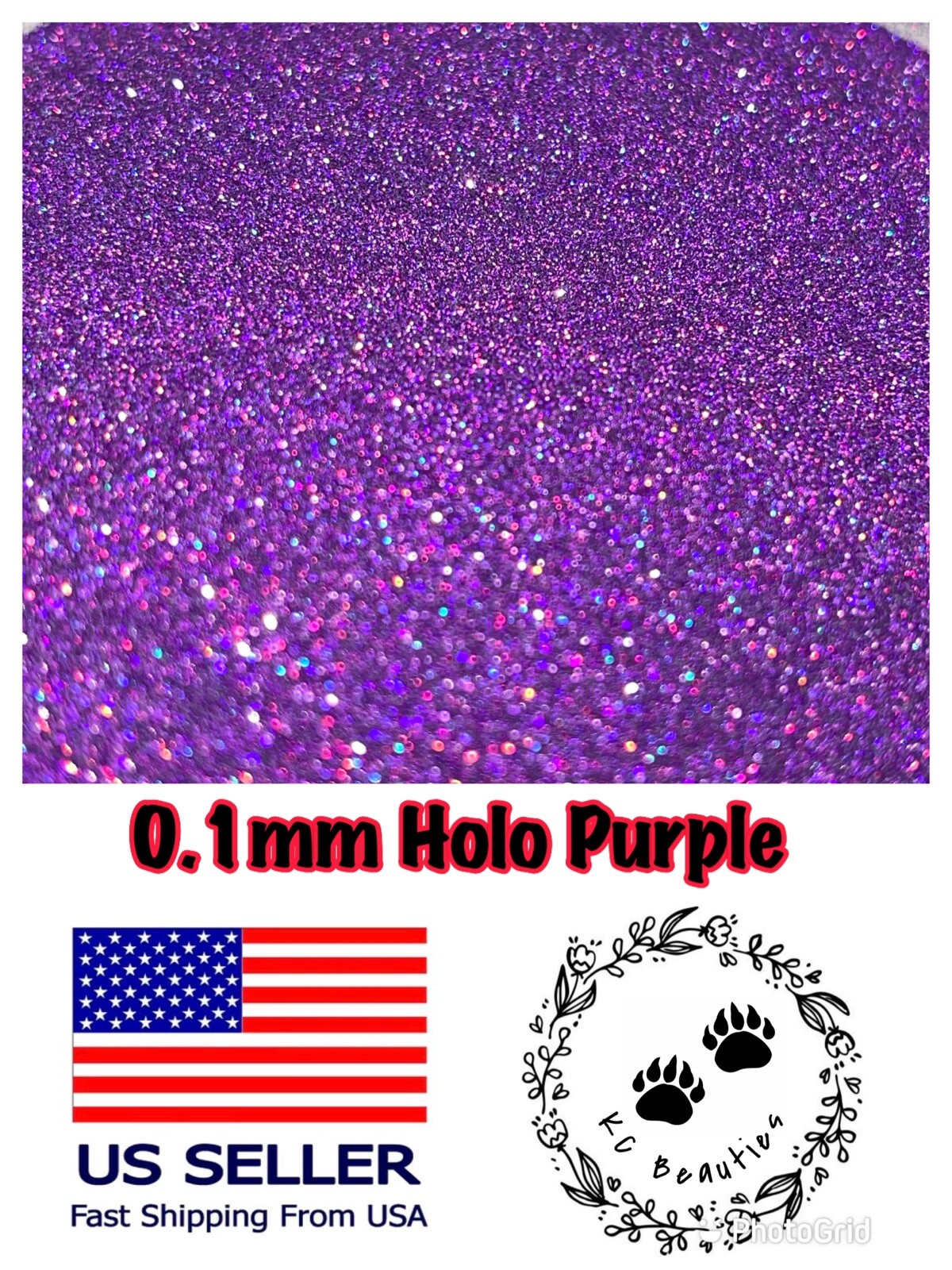 Solvent Resistant Holographic Purple Epoxy Resin Nail Art Tumbler 1oz 0.1mm
