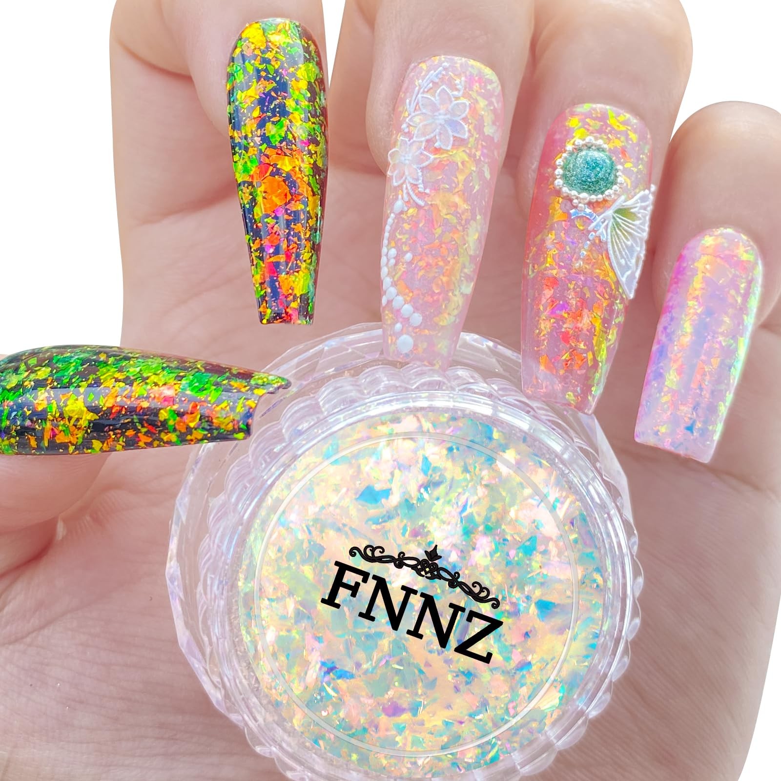Unicorn Chameleon Flake, Aurora Unichrome Mermaid Iridescent Nail Foil Confet…