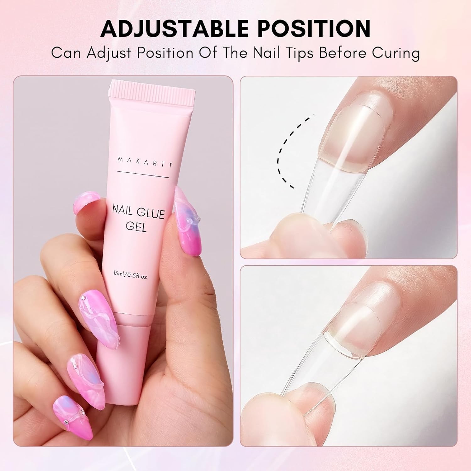 Multifunctional Gel Nail Glue: Strong Hold for Press-Ons & Decorative Nail Art