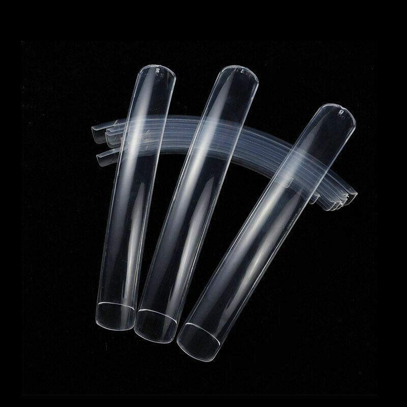100Pcs Extra Long False Nail Art Tips Stiletto Pointy Square Curved Finger Nails