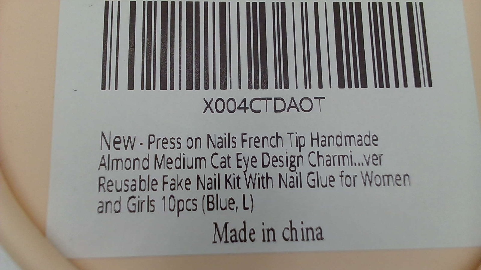 CAPTAIN CAT Blue Press On Nail,Full Cover Almond False Nail Shiny