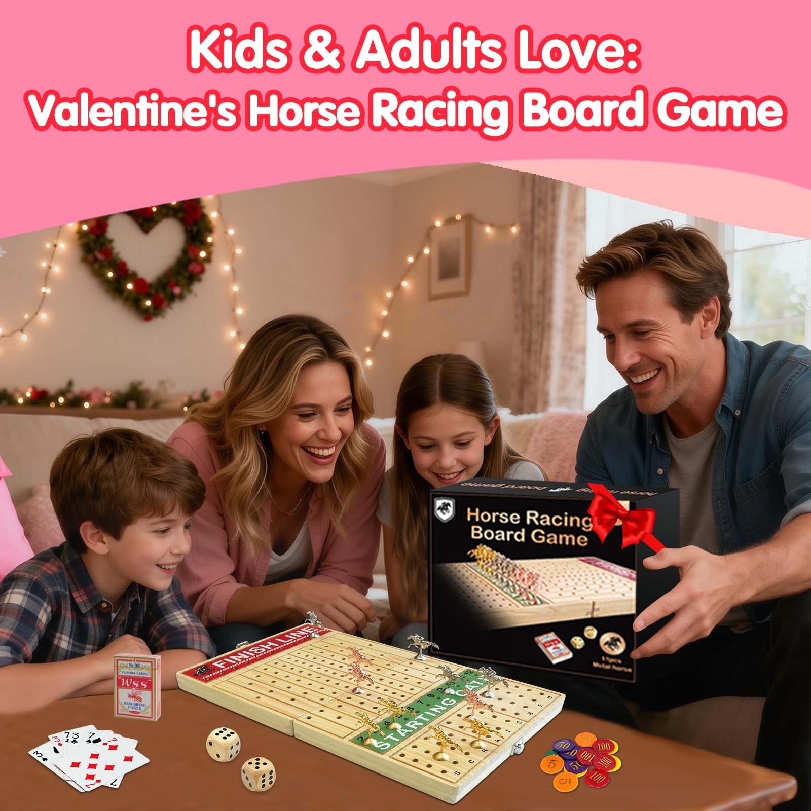 FUNNYB&G 21 inches Horse Race Board Game Foldable Large Large, Log