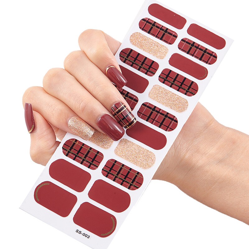22Tips Nail Art Stickers Self-Adhesive DIY Stylish Nail Wraps Full Cover Sticker