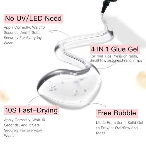 2pcs 10g Semi-Solid Glue Gel & 20ml Nail Glue Remover Kit – Quick Dry, No UV, No