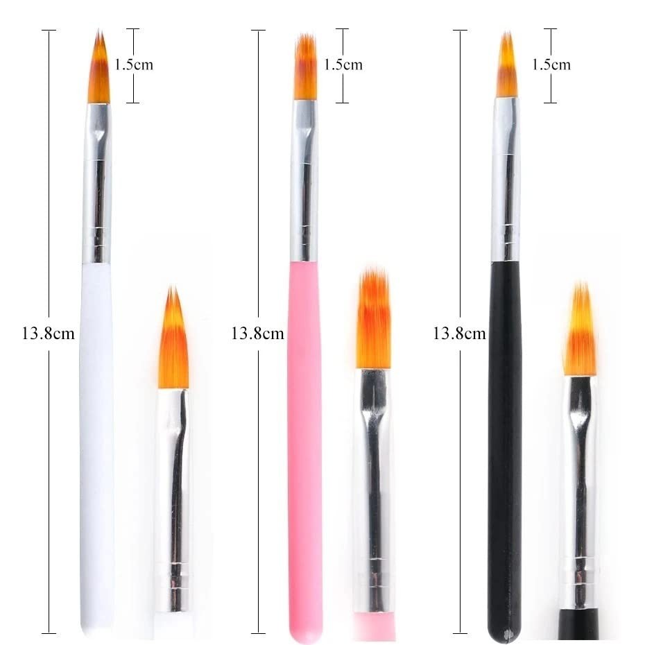 HYWWPFLAY 6pcs Ombre Nail Brush Nail Paint Pen for Lace Line Gradient Color O…