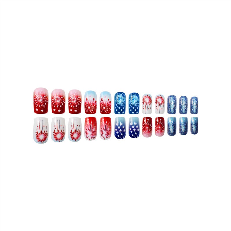 Cute Cartoon Starry Sky Square Press On Nails Removable Wholesale