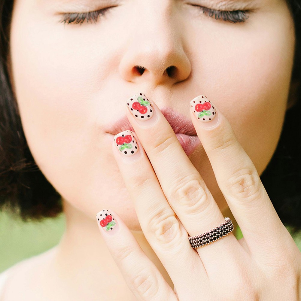 400 Pcs Kawaii Fruit Nail Charms Red Mini Cherry Cherries Nails Decoration