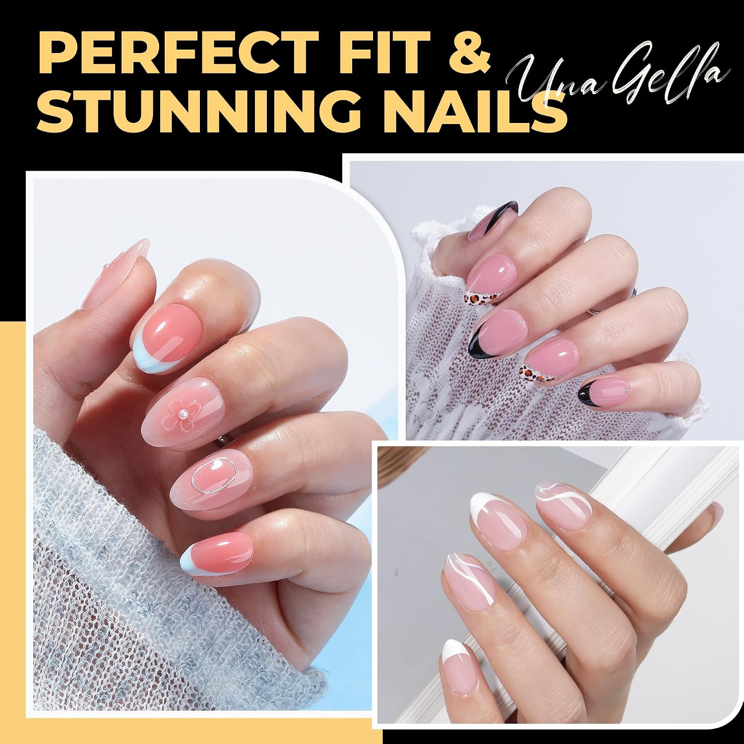 Extra Short Almond Gel Nail Tips, 216 Pcs Pre-Shape XS Almond Nail Tips Full Cov