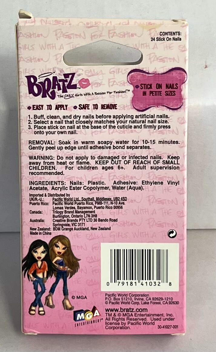 4 Bratz Stick On Nails – Fashion Passion 41032