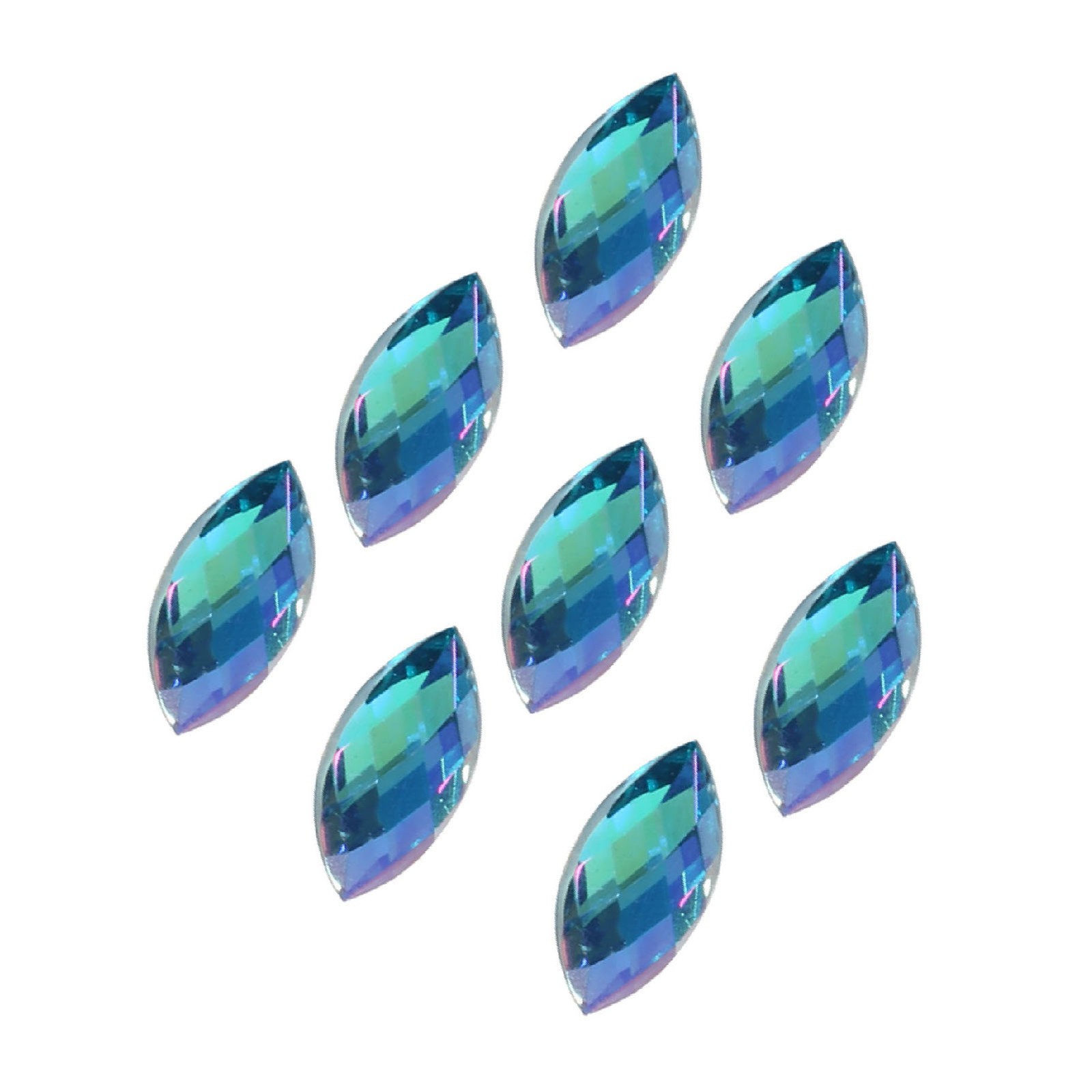 ¦Colorful Horse Eye Shape Acrylic Rhinestones Flat Back Art Accessories(Light