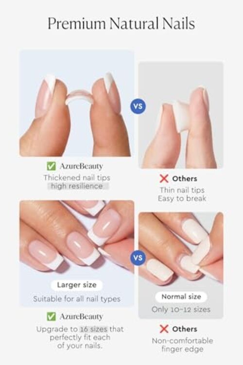 Press On Nails – Short Square Soft Gel Chrome False Nails – Glossy Finish