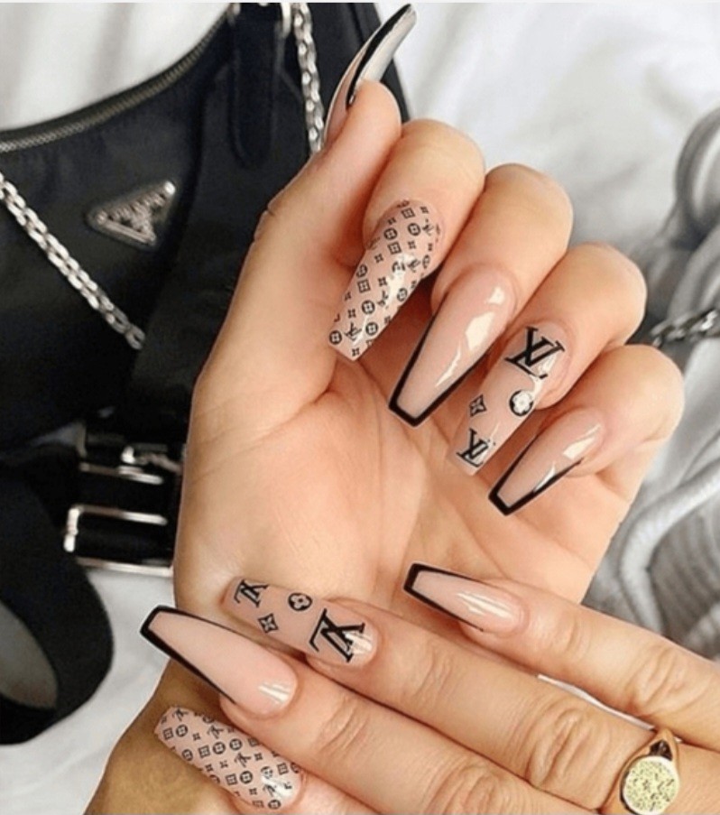 NWT NAIL ART DESIGN SELF-SEAL STICKERS N°23 BLACK/BRIGHT COLORS!