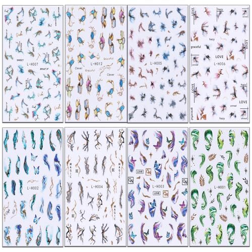 Nail Art Sticker Decals 3D Embossed Black Gold Blue Green Design Nail Marbling