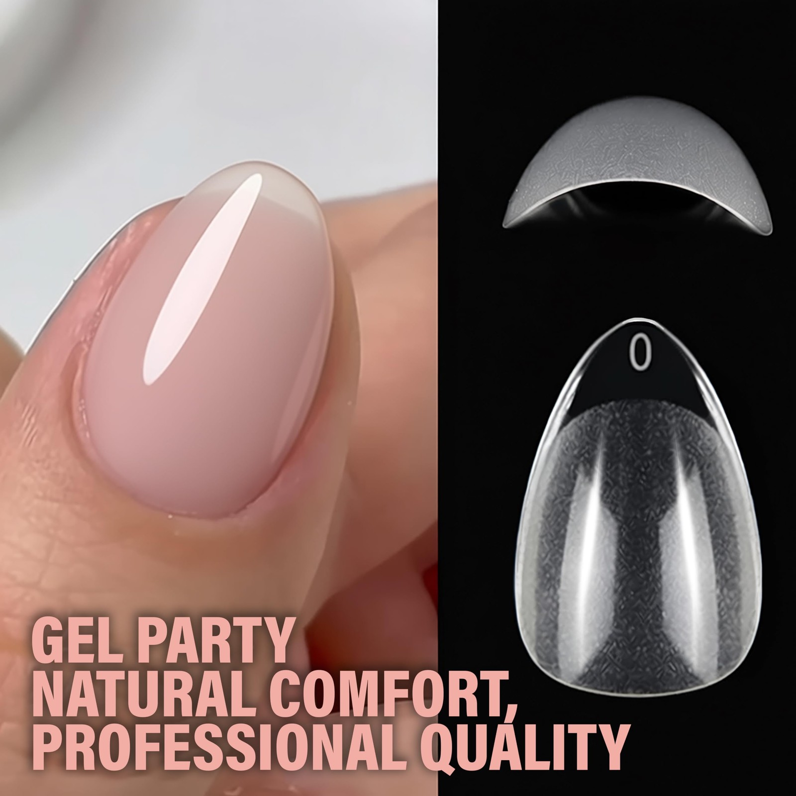 GELPARTY Soft Gel Nail Tips Short Almond – 240Pcs Pre-Buffed Matte Full Cover…