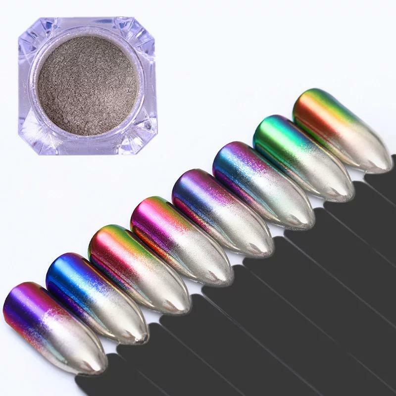 Chameleon Mirror Chrome Gradient Nail Powder Metallic Effect Duo Ombre Rainbow