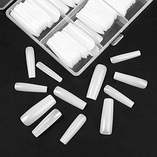 240 Pcs Full Cover Nail Tips, Nail Tips for Acrylic Nails Professional, Natural