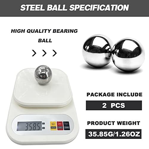 2 Pcs 1.75″ Precision Steel Bearing Balls for Paint Mixing & DIY Projects