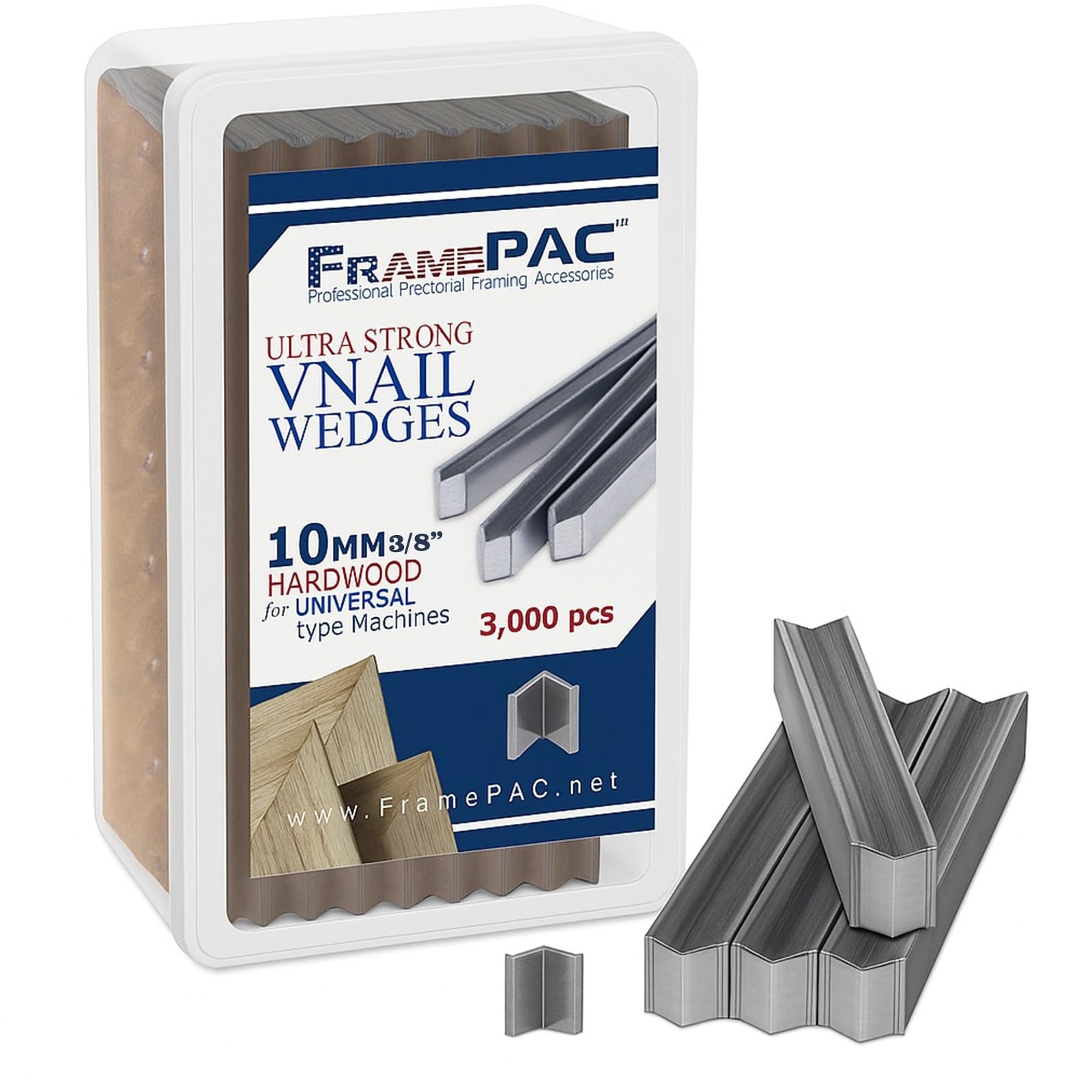 Universal V Nails for Picture Frames – 10mm (3/8″) – 3000 Pack for Automatic Nai