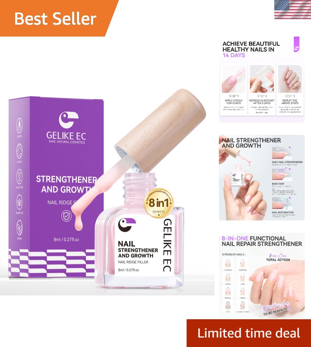 Gentle Nail Repair Gel – 8-in-1 Solution for Flawless Manicures & Healthy Growth