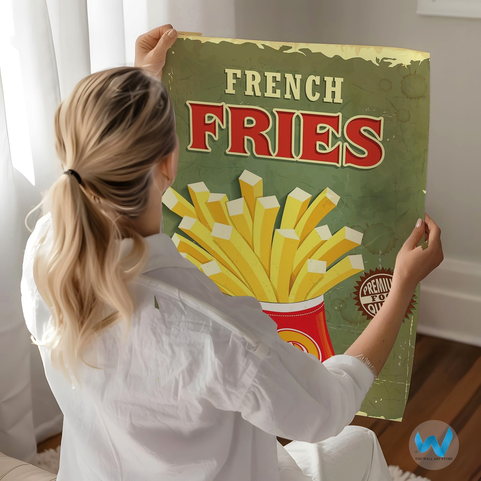 Retro French Fries Poster Wall Art – Vintage Kitchen Decor Home Decor