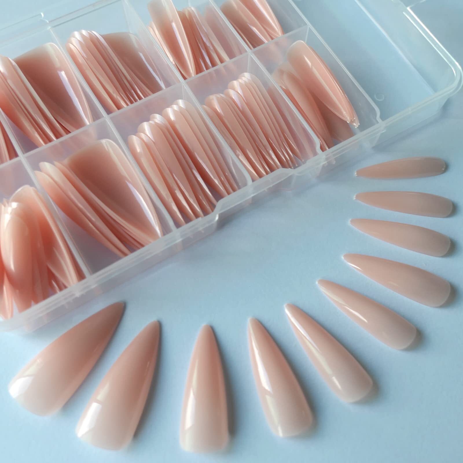 Extra Long Stiletto Glossy Fake Nail 100 Pcs Full Cover Acrylic Press On Nails A