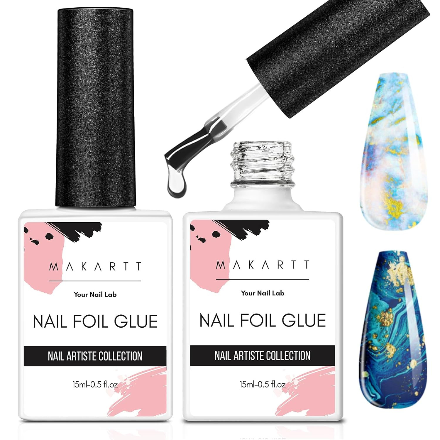 3D Nail Gel: 8 Ml Nail Foil Glue, Transfer Gels Adhesive for Linear, Shell, Ripp